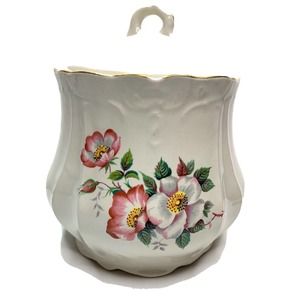 Vintage House of Webster ceramic biscuit Jar lidded wildbriar rose